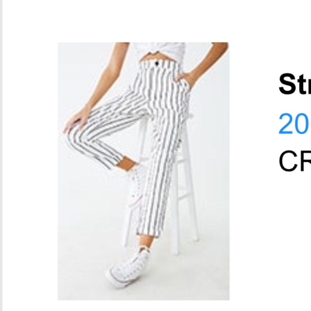 stripped ankle pants
